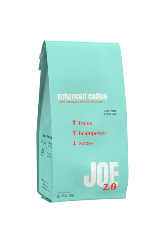 Joe 2.0 - Mushroom Coffee with Lion?™s Mane & Ashwagandha ??Nootropic Ground Coffee for Focus, Calm