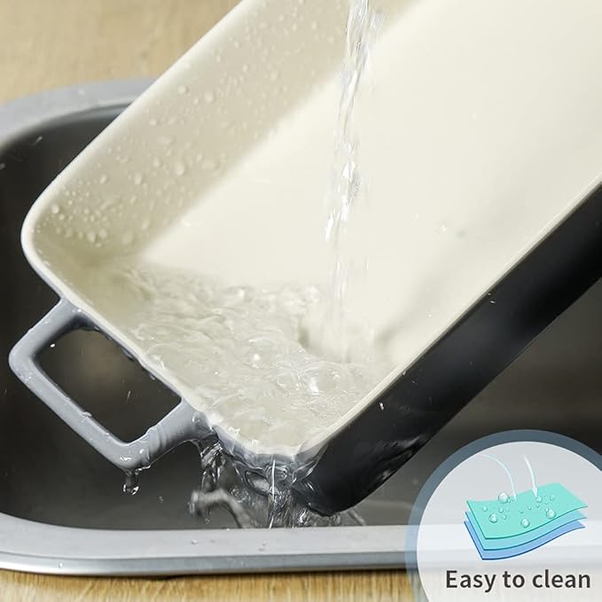 KOOV Bakeware Set, Ceramic Baking Dish, Rectangular Baking Pans for Cooking, Cake Dinner, Kitchen, Banquet and Daily Use, 12 x 8.5 Inches, 3-Piece (Gradient Gray)