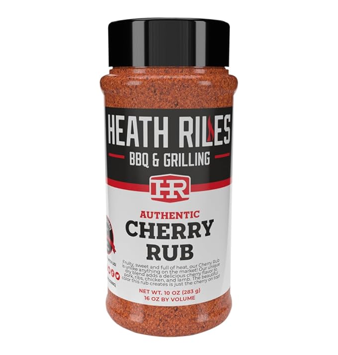 Heath Riles BBQ Rub - Cherry Seasoning, Champion Pitmaster Recipe, Legendary Rubs For Smoking & Grilling, 70+ BBQ Championships, 10 oz.