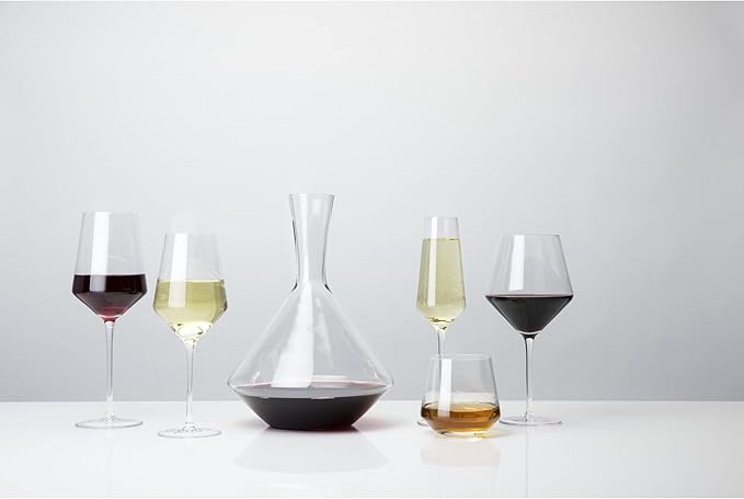 Viski Raye Angled Crystal Tumblers Set of 2 - Premium Crystal Clear Glass, Lowball Cocktail Glasses, Martini Glass Gift Set - 12 oz