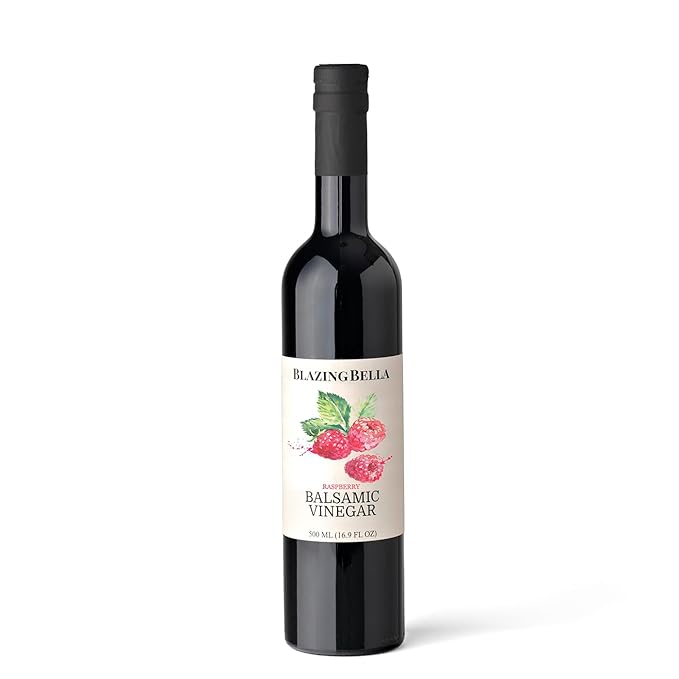 Blazing Bella Raspberry Balsamic Vinegar (16.9 Fl Oz 500Ml) - Ideal for salads and drizzling