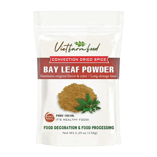 BAY LEAF POWDER 5.29 Oz (150g) VIETFARMFOOD: Pure, natural freeze-dried spice made from real vegetables and fruits - perfect for enhancing every meal, from cooking, baking, salads, soups, sauces