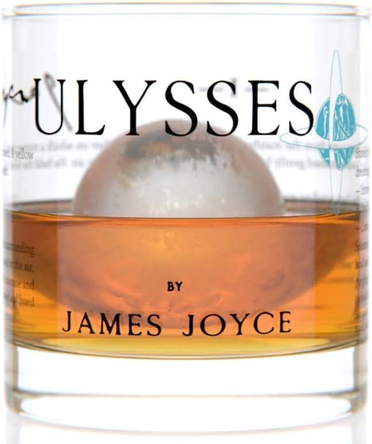 Well Told Classic Literature Rocks Glass - Ulysses by James Joyce - Old Fashioned Whiskey Glass Gift for Book Lovers (11 oz)