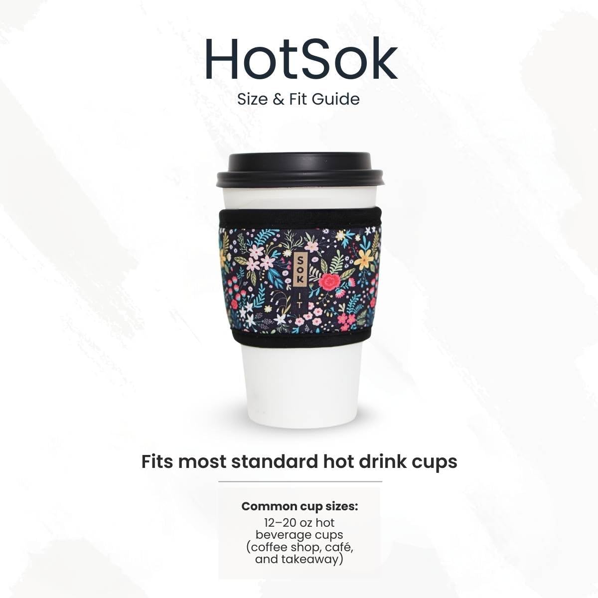 Sok It HotSok Coffee & Tea Reusable Insulated Neoprene Cup Sleeve (Blue Ridge, One Size Coffee