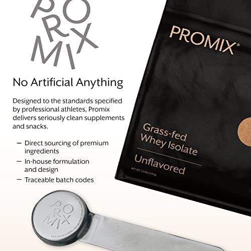 ProMix Nutrition Whey Protein Isolate Powder, Unflavored - Grass-Fed & 100% All Natural - 짯Post Workout Fitness & Nutrition Shakes, Smoothies, Baking & Cooking Recipes - 2.5 Pound (Pack of 2)