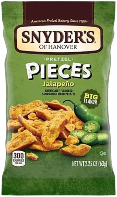 Snyder?셲 Jalape챰o Pretzel Pieces, 2.25 oz, 10 Bags Pack Set