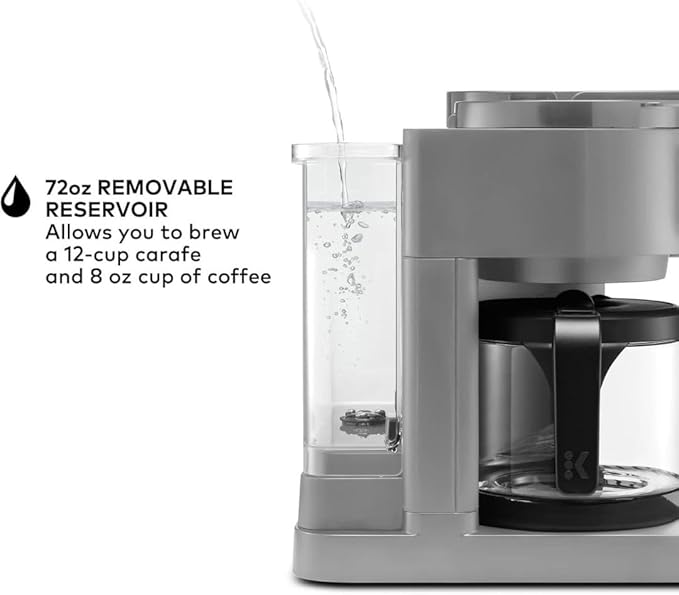 2-in-1 Hot & Iced Coffee Maker for Pods & Grounds ??12-Cup Glass Carafe & Single-Serve Brewer, 72oz Reservoir, Strong Brew, Extra Hot, Brew Over Ice, MultiStream Tech, Compact Design (Gray)