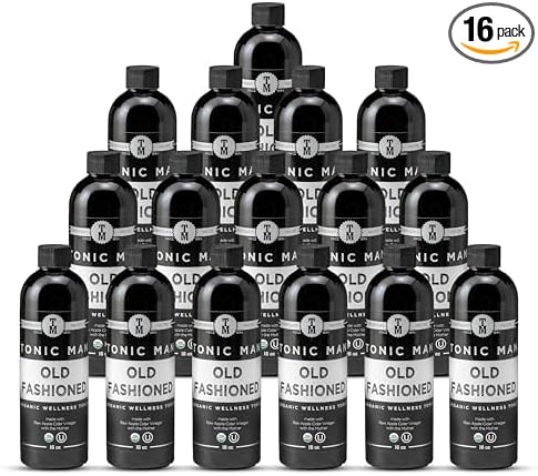 Tonic Man Old Fashioned Organic Wellness Herbal Tonic Made with Raw Apple Cider Vinegar Organic Herbs and Spices Energize Body | Immunity Booster Non-GMO 16oz Bottle (Pack of 16)