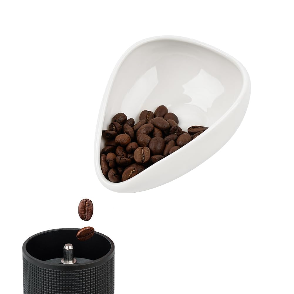 watchget Ceramic Coffee Dosing Cup & Tea Storage Tray, White