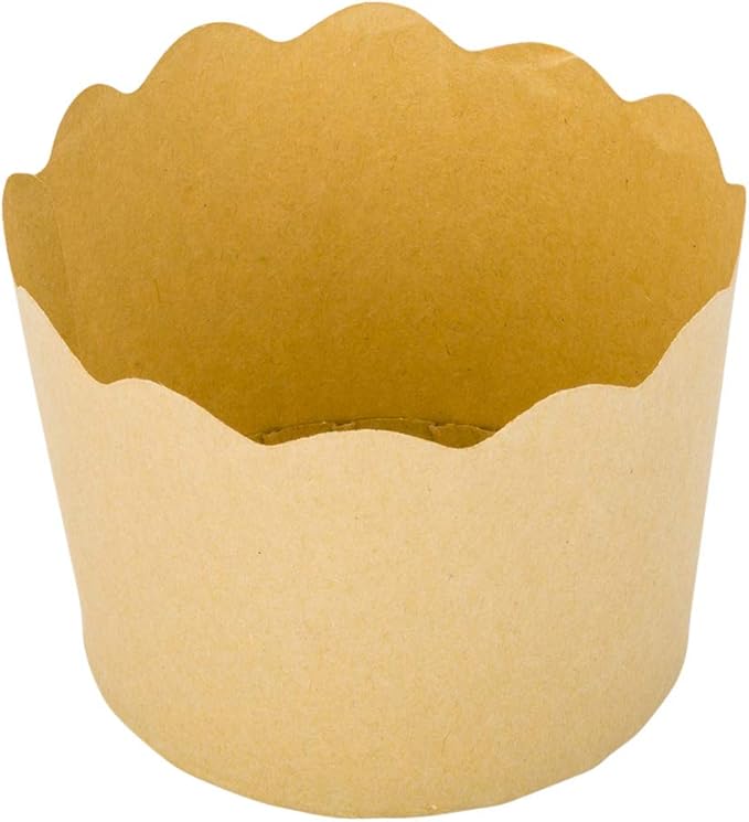 Restaurantware Panificio Premium 6 oz Kraft Paper Classic Baking Cup: Paper Baking Cups Perfect for Muffins Cupcakes or Mini Snacks - Scalloped - Disposable and Recyclable - 200ct Box