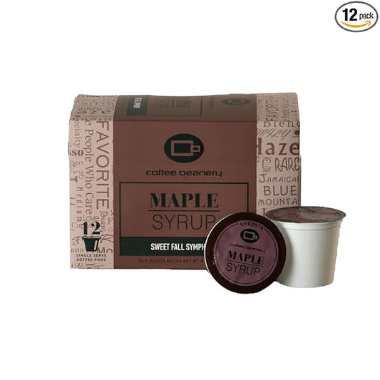 Maple Syrup Coffee Pods by Coffee Beanery | 12ct Flavored Coffee Pods Medium Roast Coffee Pods| 100% Specialty Arabica Coffee| Gourmet Coffee Pods