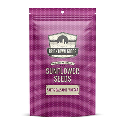 Bricktown Goods Salt and Balsamic Vinegar Flavored Sunflower Seeds - 1 Pack - Boldly Seasoned and Roasted In-Shell Sunflower Seeds - 8 oz Total