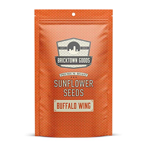 Bricktown Goods Buffalo Wing Flavored Sunflower Seeds - Boldly Seasoned and Roasted In-Shell Sunflower Seeds - 8 oz Total