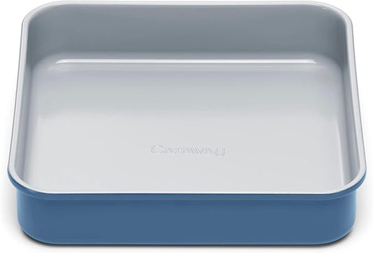 Caraway Non-Stick Ceramic 9??Square Pan - Naturally Slick Ceramic Coating - Non-Toxic, PTFE & PFOA Free - Perfect for Brownies, Lemon Bars, Cakes, & More - Slate