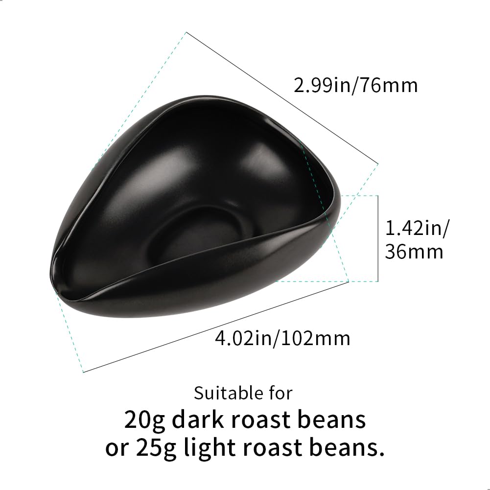 watchget Ceramic Coffee Dosing Cup & Tea Storage Tray, Black