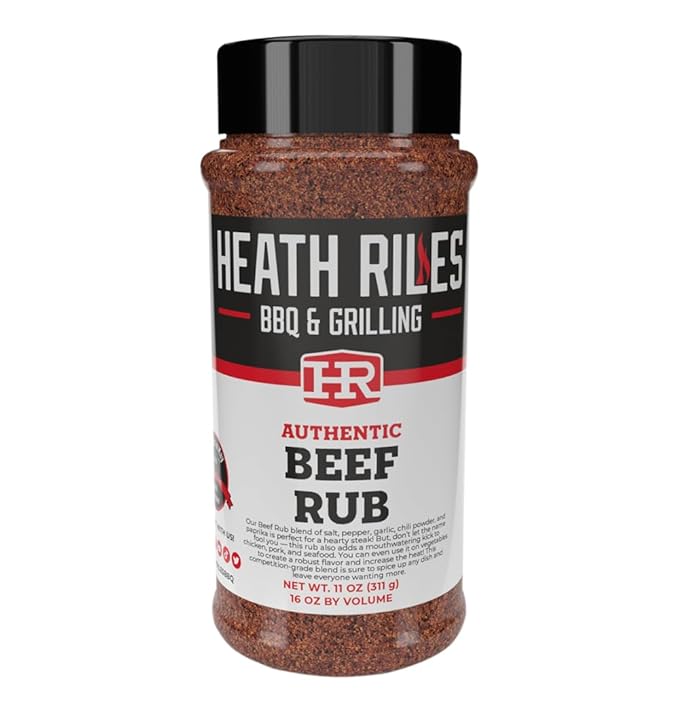 Heath Riles BBQ Rub - Beef Seasoning, Champion Pitmaster Recipe, Legendary Rubs For Smoking & Grilling, 70+ BBQ Championships, 11 oz.
