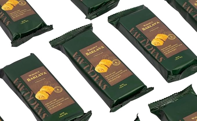 Snacklava Walnut Baklava Bites - 20 Pack (4 Pieces per Pack) - No Artificial Ingredients, Colors or Preservatives (20, Walnut)
