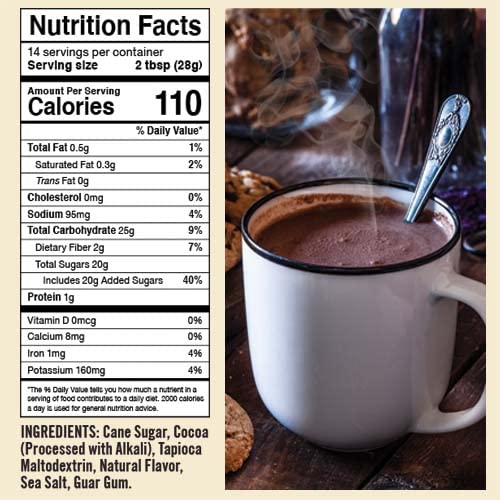 Castle Kitchen Natural Hot Chocolate Mix Variety Pack - Dairy-Free, Vegan Complete Mixes - Just Add Water - Pack of 2 (Classic Caramel Dark Chocolate & Double Dutch Dark Chocolate) 14 oz Each