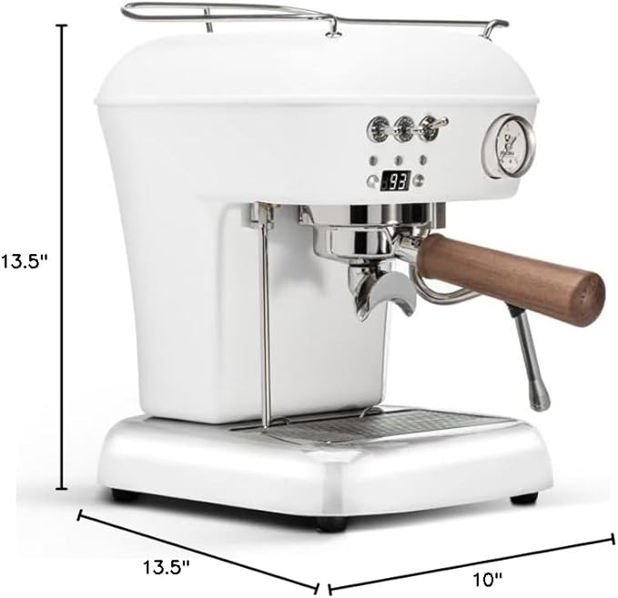 Ascaso Dream PID, Programmable Home Espresso Machine w/Volumetric Controls, 120V (Polar White)