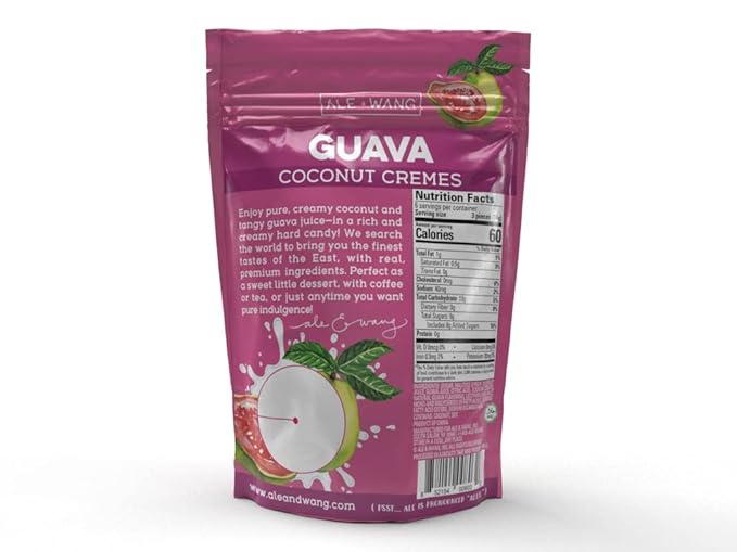 ALE + WANG Guava Coconut Cremes Hard Candy | Made with Natural Guava Juice and 100% Pure Coconut Milk | Great Alternative to Chocolate, Caramel, and Toffee (1-Pack)