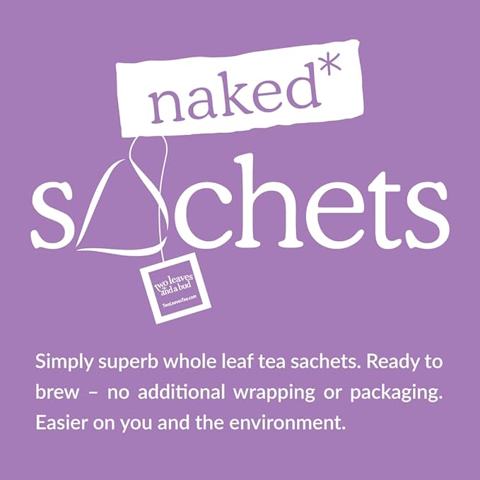 Two Leaves and a Bud Jasmine - 50 Naked Tea Sachets, Whole Leaf Green Tea in Eco-Friendly Unwrapped Compostable Sachets, Resealable Bag, 50 Count (Pack of 1)