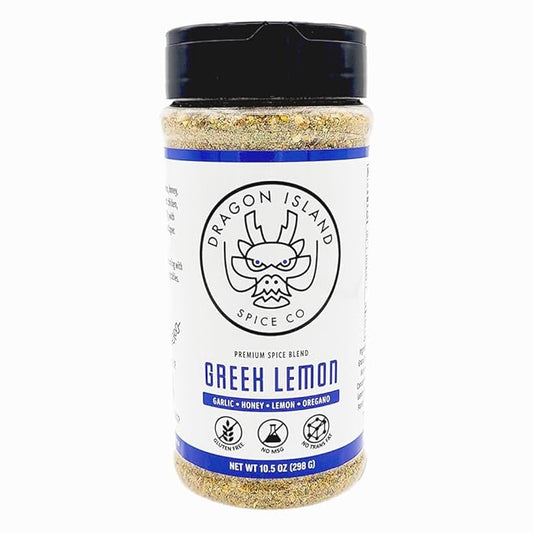 Dragon Island Spice - Greek Lemon Seasoning | Chicken & Fish Rub - Garlic, Honey, Lemon, Mediterranean Spice Blend