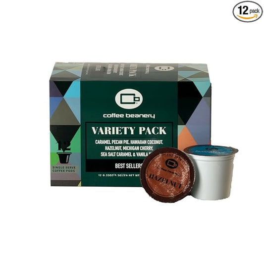 CB Variety Pack Coffee Pods by Coffee Beanery | 12ct Medium Roast Arbica Coffee