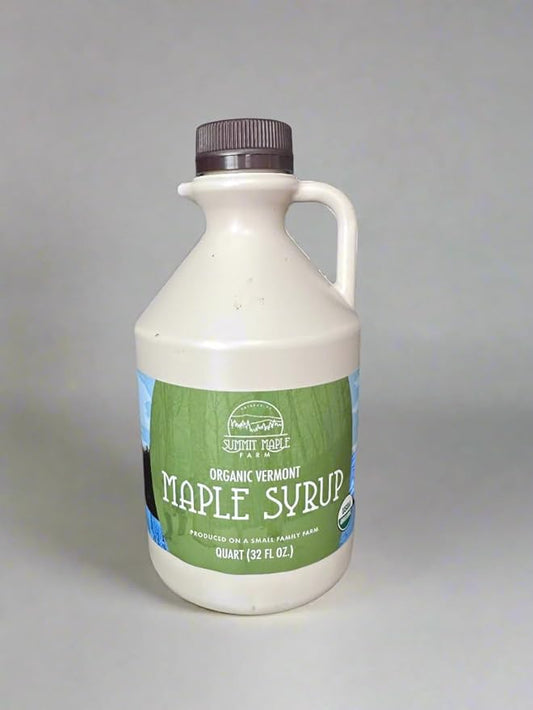 Summit Maple Farm Organic Vermont Maple Syrup, Grade A Amber, Quart Plastic Jug, Veteran Owned