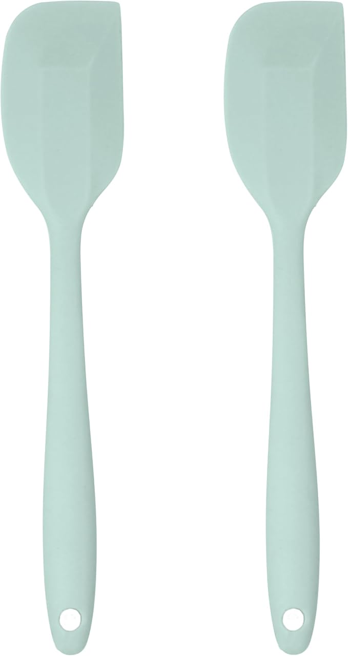 Silicone Spatula Set – 2-Piece Set of Rubber Spatulas for Non-Stick Cookware – Kitchen Tools and Accessories with Comfortable Handles, Heat-Resistant Utensils for Cooking and Baking – Pastel Green