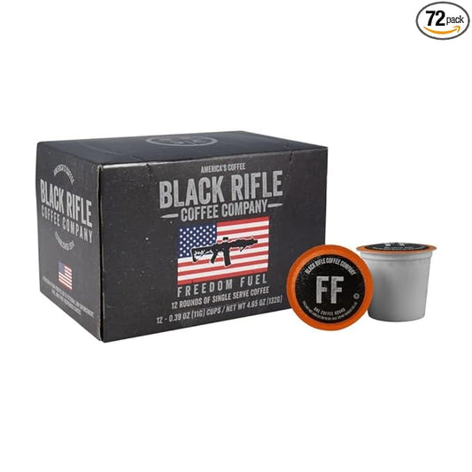 Black Rifle Coffee Company Freedom Fuel (Dark Roast Coffee Pods) Single Serve Pods, Dark and Bold Flavor, Helps Supports Veterans and First Responders, 72 Count