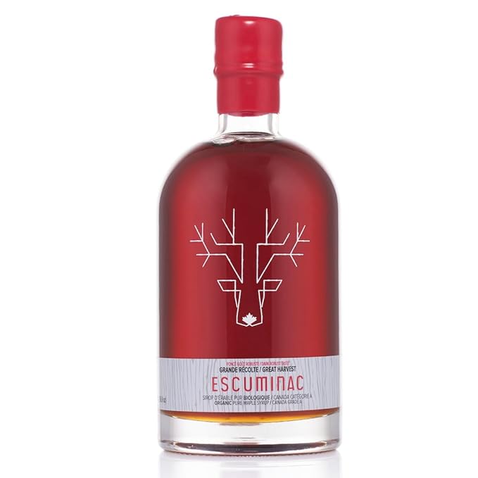 Escuminac Great Taste, Organic Maple Syrup - Canada Grade A 16.9 fl oz - Dark Amber Rich Taste - Authentic & Pure Canadian Maple Syrup - Rich Taste - Great Gift