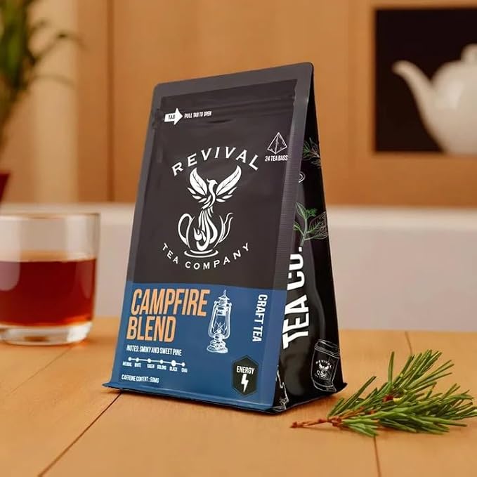 Revival Tea Company Campfire Blend - Lapsang Souchong Black Tea Blend - Loose Leaf 6 Ounces