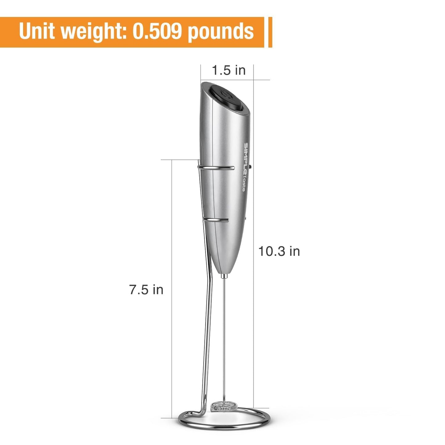 SIMPLETASTE Milk Frother Handheld Electric Foam Maker Battery Operated