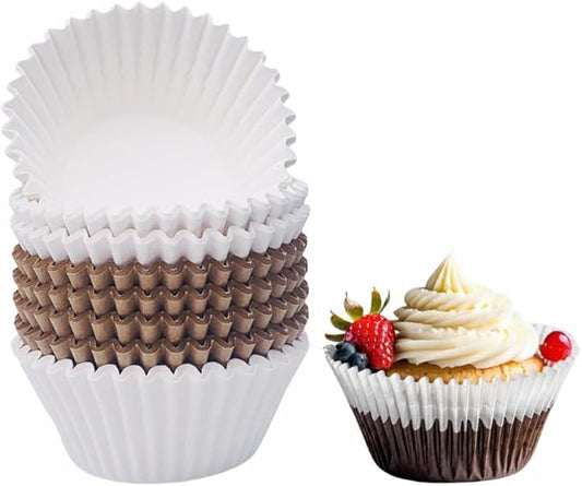 200pcs White Natural Standard Cupcake Liners for Baking Cup, No Smell, Grease-proof Muffin Liners, Standard Size Cupcake Cups for Party, Wedding, Birthday