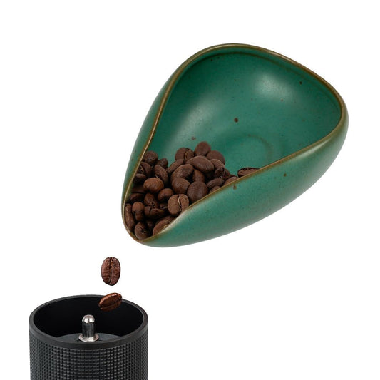 watchget Ceramic Coffee Dosing Cup & Tea Storage Tray, Dark Green