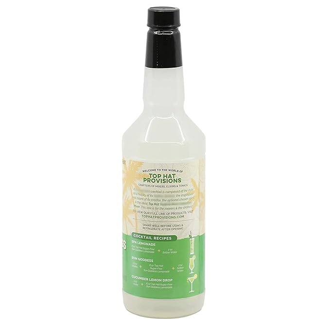 Top Hat Keto Sugar Free Cucumber Lemonade Mix - Naturally Sweetened with Monk Fruit - Craft Mixer for Skinny Margarita Cocktail Drinks - 32oz Bottle