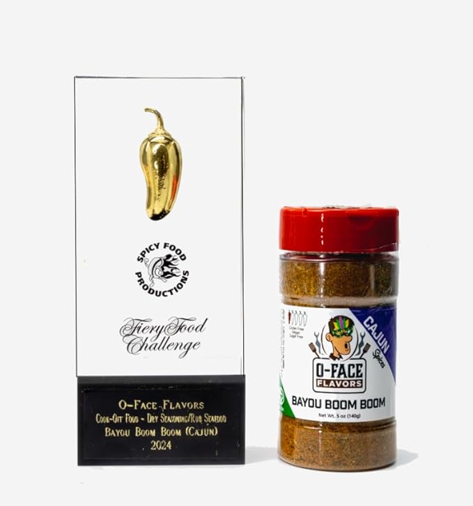 O-Face BBQ 3-Pack, 1 Bayou Boom Boom, 1 Pork Rub Seasoning, 1 Spicy Garlic Parmesan - Bold Southern Flavor, Savory Pork Rub, Rich Spicy Garlic Parmesan