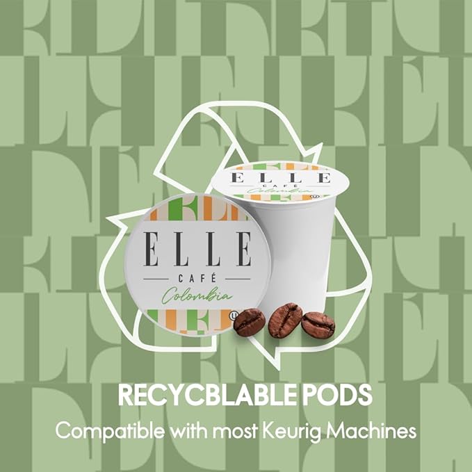 ELLE Café© Colombian K-Cup Pods - 36 Count - 100% Arabica Coffee, Flavor Medium Roast - Single-Serve Coffee Pods