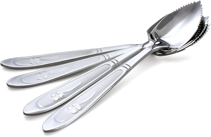 Grapefruit Spoons, Stainless Steel, 6-2/5-Inch, Set of 4 (Clover)