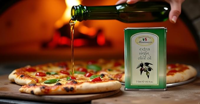 Montinaro Italian Extra Virgin Olive Oil ??Cold-Pressed EVOO from Puglia ??3L (101 fl oz) Tin ??Coratina Monovarietal ??Rich, Peppery Flavor ??Non-GMO, Vegan, Single-Origin ??Imported from Italy