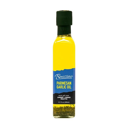 Benissimo Parmesan Garlic Herb Infused Oil, All Natural Gourmet Cooking Oil with Chef-Inspired