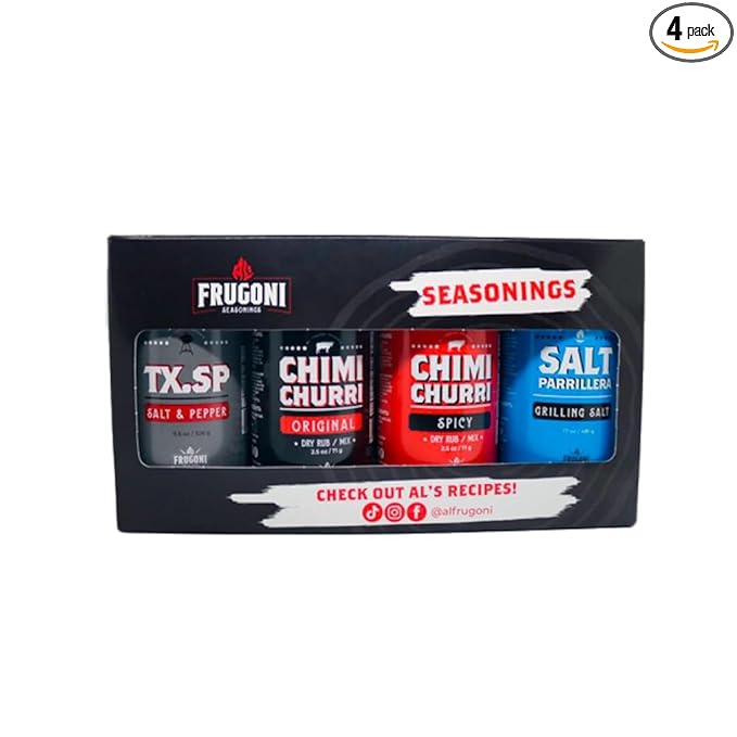 Al Frugoni- Chimichurri Combo- Original and Spicy- Rub, condiment,sauce and marinade (Original & Spicy Combo, 4 Pack)