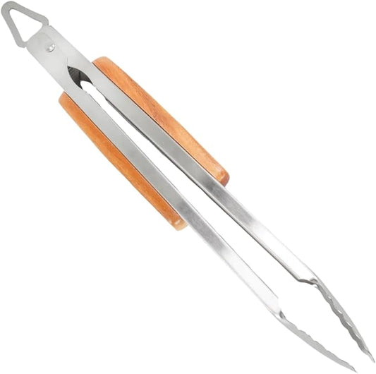 BBQ-AID Pro BBQ Tongs for Grill - 17" Professional Grade Barbecue Tongs for Cooking- Solid & Sturdy - Built with 304 Grade Stainless Steel and Acacia Wood - Heavy Duty Built to Last Kitchen essential.