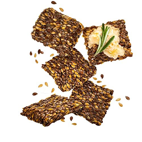 Flackers Organic Rosemary Flaxseed Crackers, 5 Ounce 6-Pack, Gluten Free, Non GMO, Vegan, Keto Snack, 9 Grams Fiber, 1 Net Carb