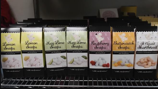 Flathau?셲 Fine Foods, Gourmet Shortbread Cookies, Handcrafted All Natural Artisan Bites, Southern-Baked Sweet Snaps with a Buttery Finish (Peppermint, 8oz)