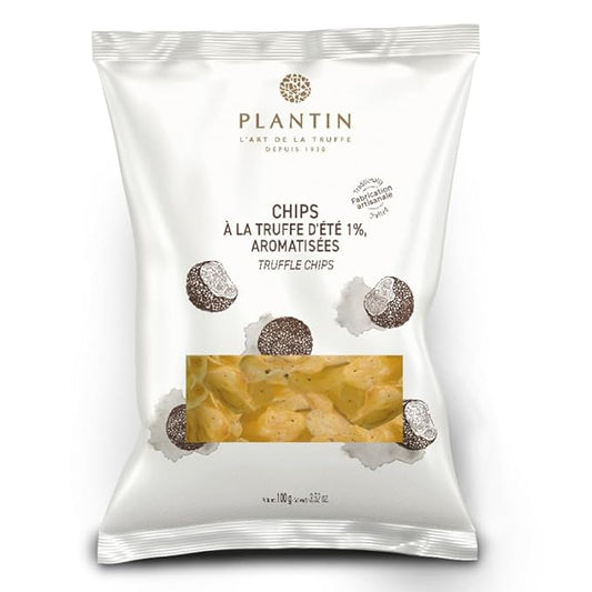 PLANTIN | Summer Truffle Kettle Cooked Potato Chips | Flavored with Tuber Aestivum Truffles | Imported from France | One 100g Bag