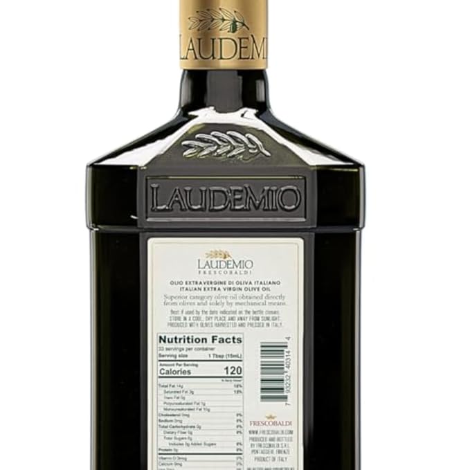 FRESCOBALDI Laudemio Extra Virgin Olive Oil, 16.9 FL Oz, 500ml, Premium, Award Winning Product of Tuscany, Italy, Fruity & Peppery Flavor, Smooth & Robust Low Acidity, Rich in Polyphenols (Pack of 2)