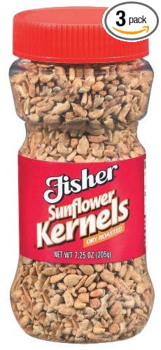 Fisher Dry Roasted Sunflower Kernels, 7.25 Oz (Pack of 3)