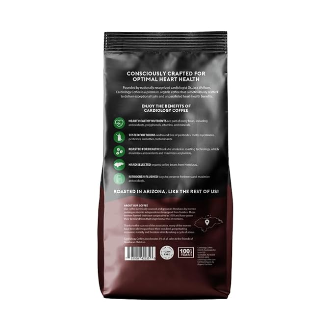 Cardiology Coffee ??Decaf Coffee Beans ??USDA Certified 12oz Premium Whole Bean Coffee Medium Roast ??Decaf Espresso Beans with Swiss Water Decaf and Antioxidant Benefits ??Heart Healthy Lifestyle
