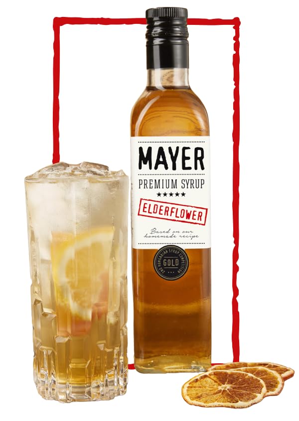 Mayer Premium Artisanal Hungarian Elderflower Syrup (Cordial) ??Award-Winning, Only Elderflowers and 3 Natural Ingredients, Vegan, Perfect for Cocktails, Lemonades ??No Artificial Additives (1 Pack)